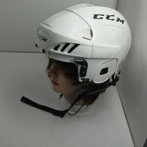 CCM FL40 S Youth WHITE Ice Hockey Helmet Open Face no cage